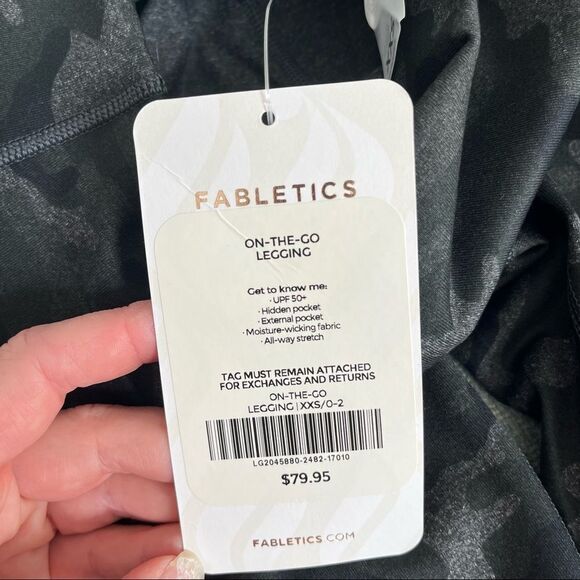 Fabletics On-the-go Powerhold High Waist Leggings Charcoal Camo Size XXS - Picture 8 of 9